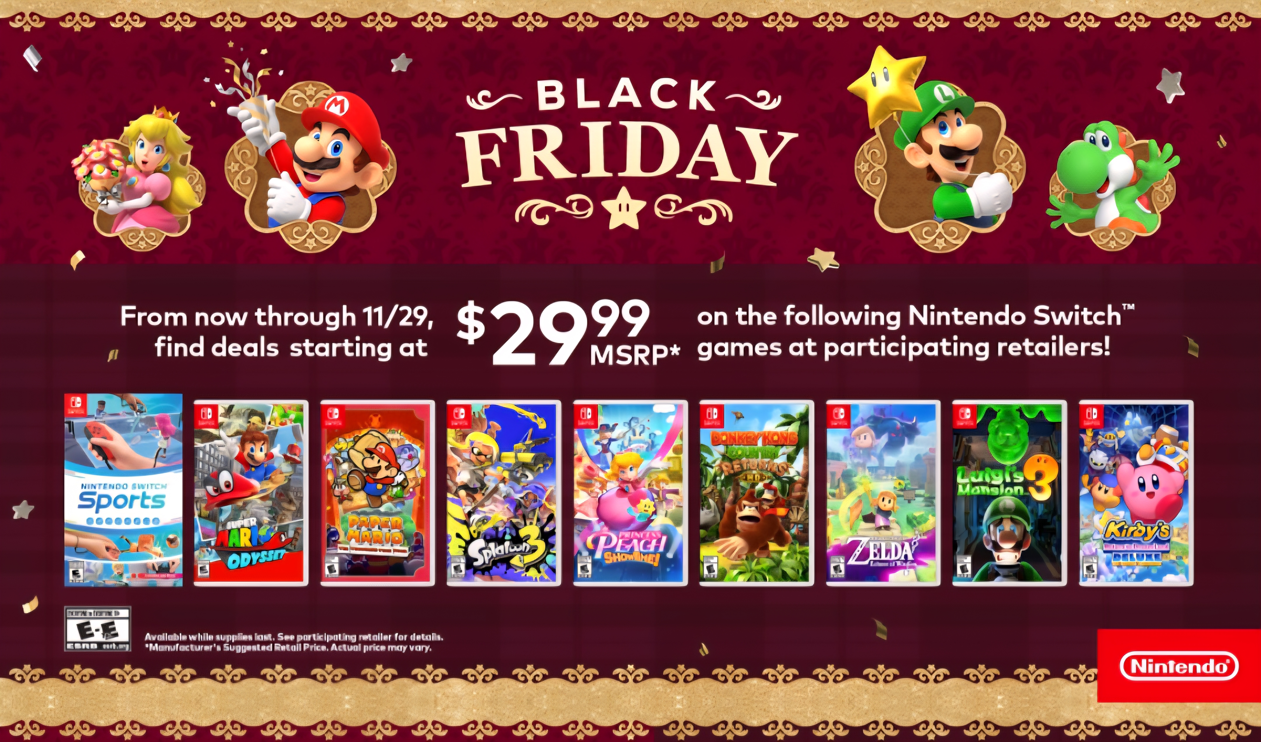 Nintendo Reveals Black Friday Deals: $30 1st Party Games!